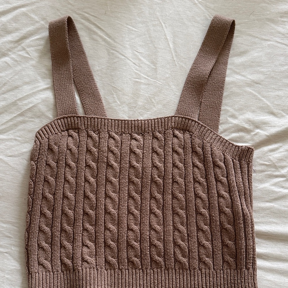 Hollister Tan Cable Knit Cardigan and Tank Set - Picture 6 of 6